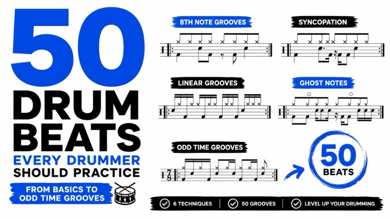 50 grooves que todo baterista debería practicar – De lo básico a los compases irregulares