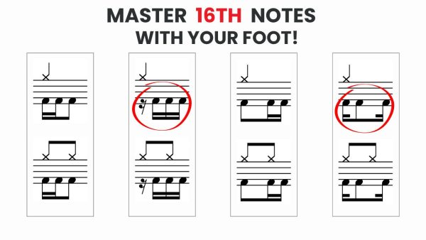 Master these 16th note rhythms with your foot!