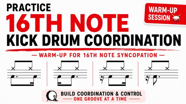 Kick Drum Coordination Warm-Up With 16th Note Syncopation 🥁