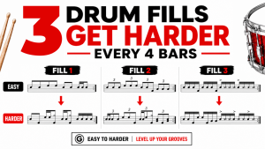 Drum Fill Reading Practice – Fills Get Harder Every 4 Reps 🥁