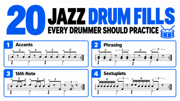 20 Jazz Drum Fills Every Drummer Should Practice– Accents, Phrasing & 16th Notes 🥁
